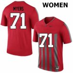 Women's Ohio State Buckeyes #71 Josh Myers Throwback Nike NCAA College Football Jersey Ventilation ECZ1444SA